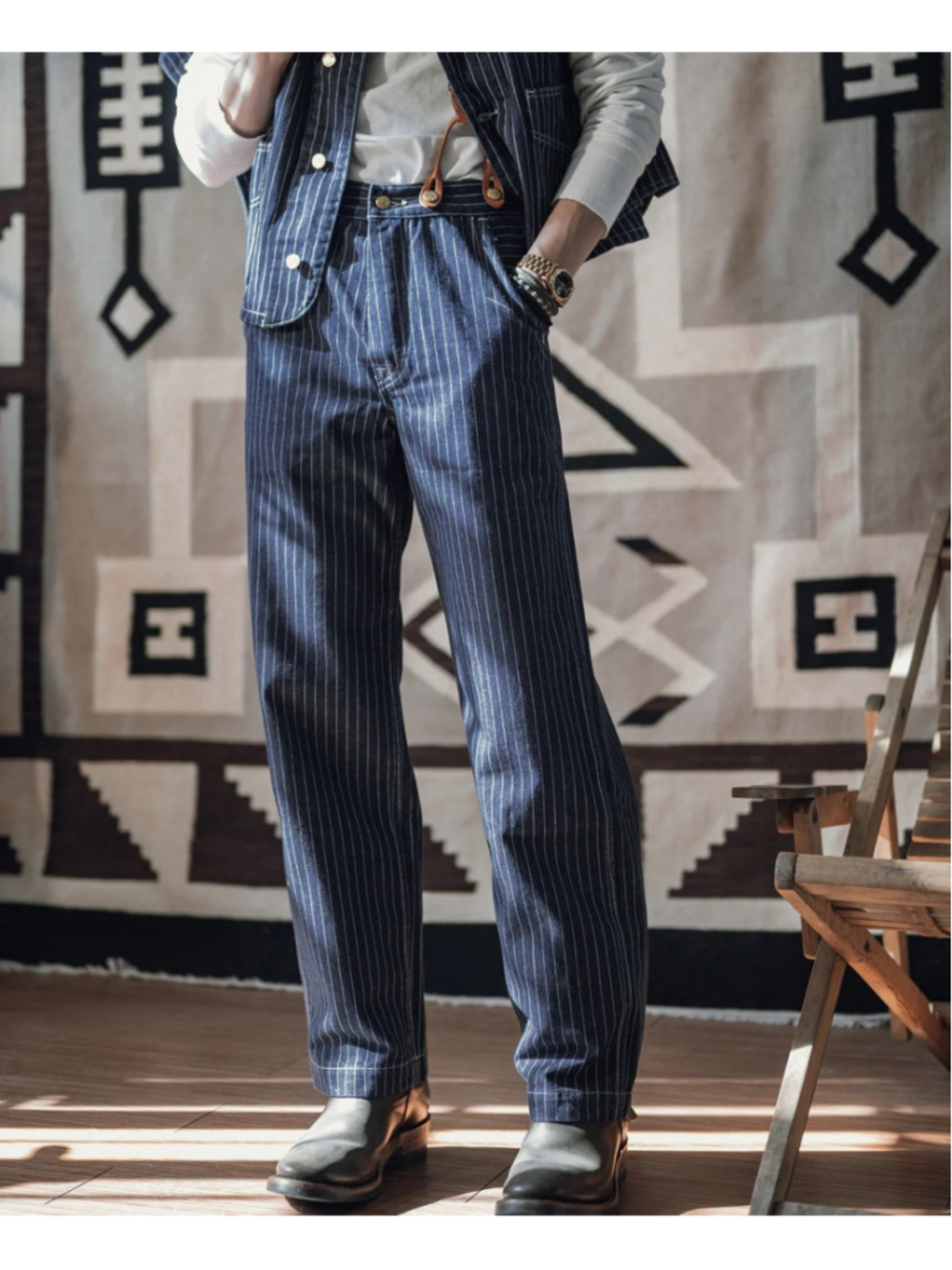 Non Stock W30 1920s Overall Wabash Railway Indigo Denim Work Pants 100%Cotton S